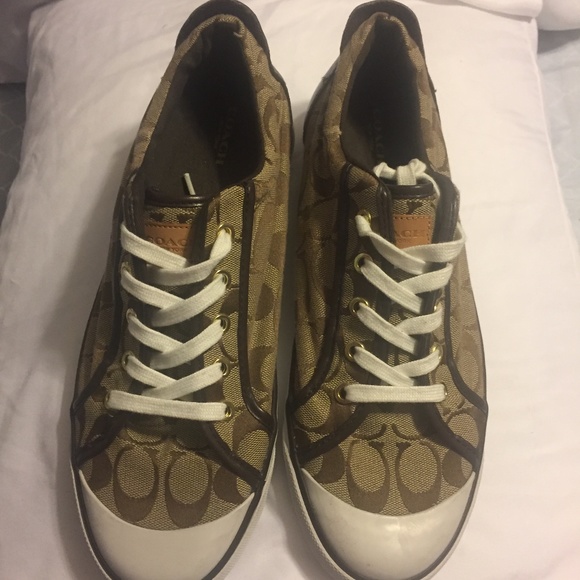 Coach Shoes - Coach Signature Barrett Khaki Sneakers Size 11
